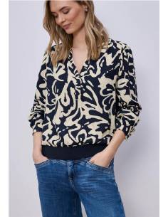 BLUSA ESTAMPADA CON ELASTICO