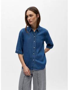 OBJFRAME 2/4 RE DENIM TOP