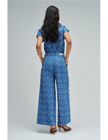 pantalon cropped wide bordados