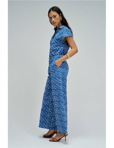 pantalon cropped wide bordados