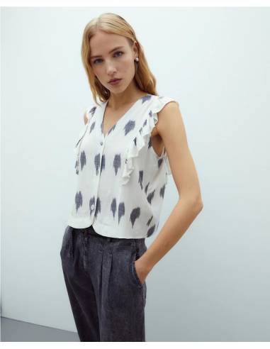 BLUSA MANGA SISA C/VOLANTE