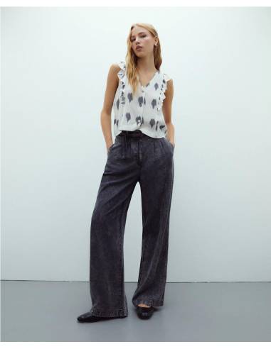 BLUSA MANGA SISA C/VOLANTE