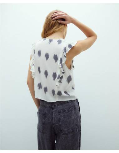 BLUSA MANGA SISA C/VOLANTE