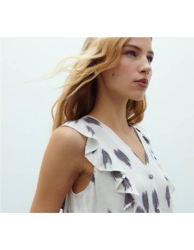 BLUSA MANGA SISA C/VOLANTE