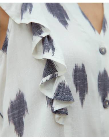 BLUSA MANGA SISA C/VOLANTE