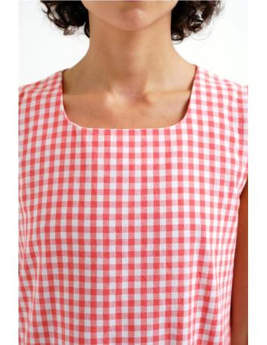 VESTIDO MIDI CUADRO VICHY