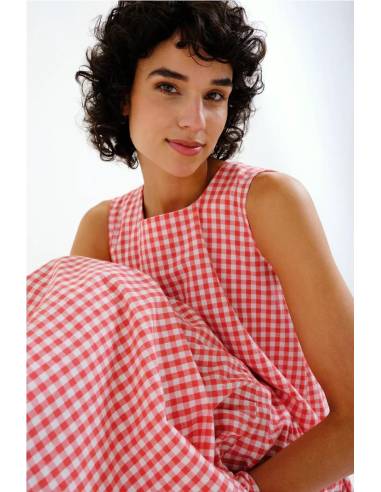 VESTIDO MIDI CUADRO VICHY
