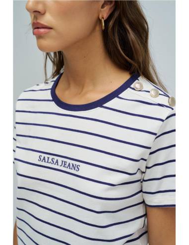 camiseta rayas y botones