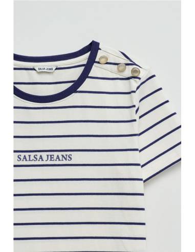 camiseta rayas y botones