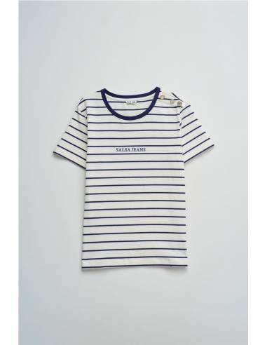 camiseta rayas y botones