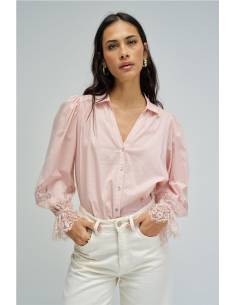BLUSA  ENCAJE MANGAS