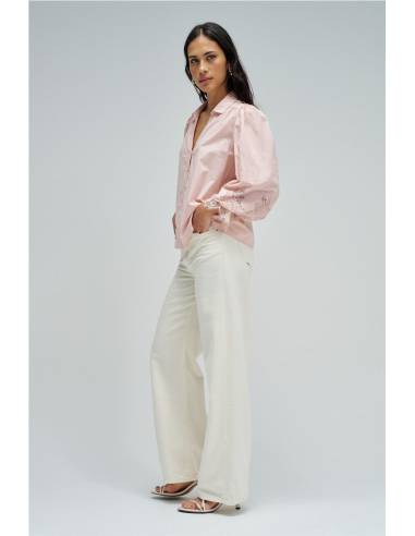 BLUSA  ENCAJE MANGAS