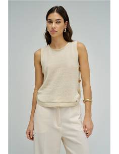 TOP PUNTO LUREX CON BOTONES