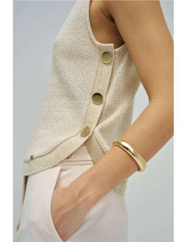 TOP PUNTO LUREX CON BOTONES