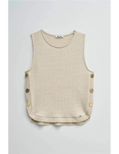 TOP PUNTO LUREX CON BOTONES