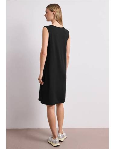 vestido midi aplique hombro