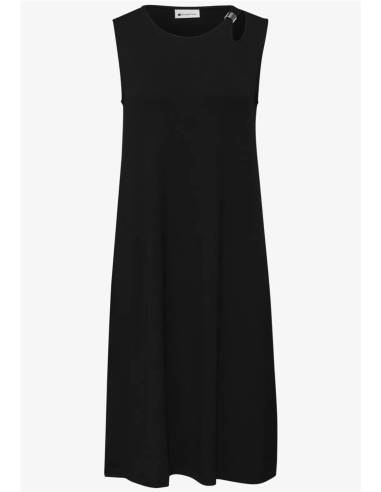 vestido midi aplique hombro
