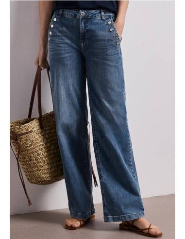 VAQUERO WIDE LEG CON BOTONES