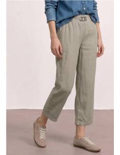pantalon wide leg lino