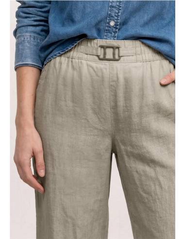 pantalon wide leg lino