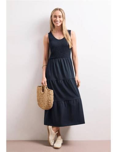 vestido midi volantes