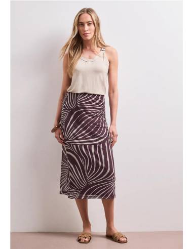 falda midi drapeada