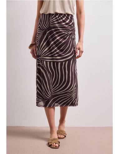 falda midi drapeada