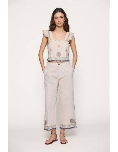 PANTALON BAJOS BORDADOS