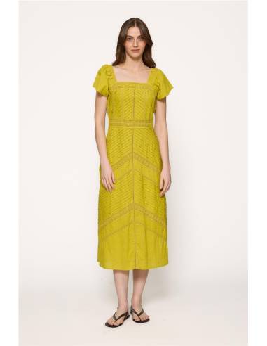 VESTIDO MIDI BORDADOS