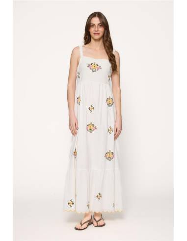 VESTIDO TIRANTES LARGO FLORES