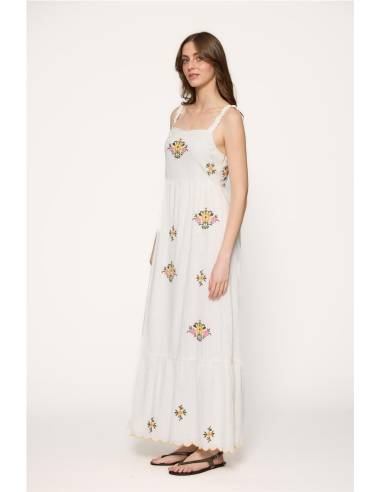 VESTIDO TIRANTES LARGO FLORES