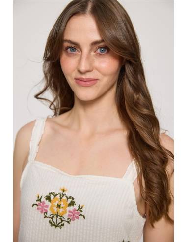 VESTIDO TIRANTES LARGO FLORES