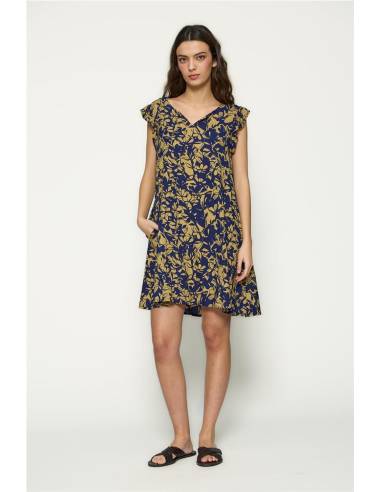 VESTIDO CORTO ESTAMPADO FLOR