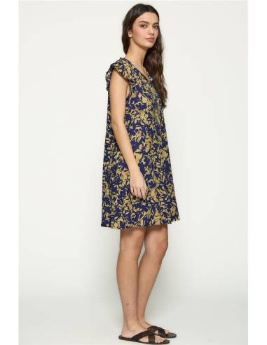 VESTIDO CORTO ESTAMPADO FLOR