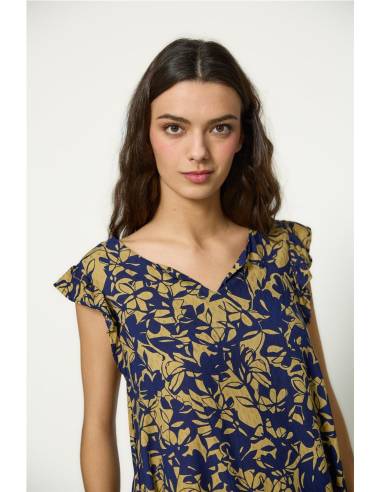 VESTIDO CORTO ESTAMPADO FLOR