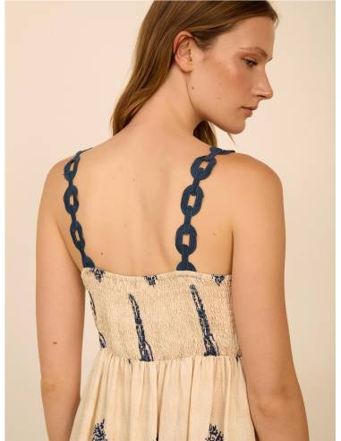VESTIDO LARGO ESTAM TIRANTE