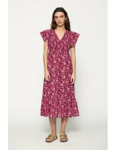 VESTIDO MIDI SEERSUCKER FLORES