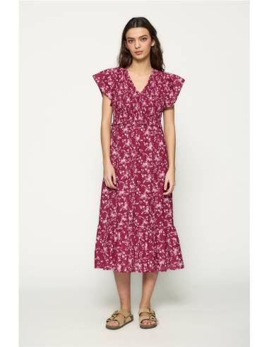 VESTIDO MIDI SEERSUCKER FLORES