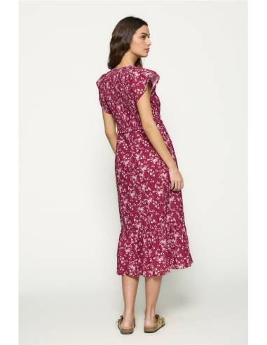 VESTIDO MIDI SEERSUCKER FLORES