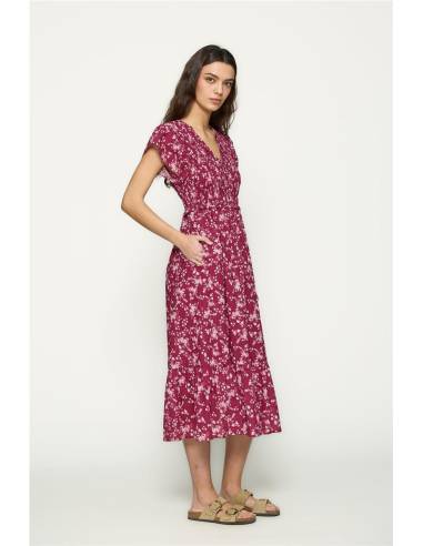 VESTIDO MIDI SEERSUCKER FLORES
