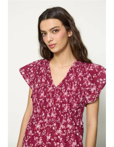 VESTIDO MIDI SEERSUCKER FLORES