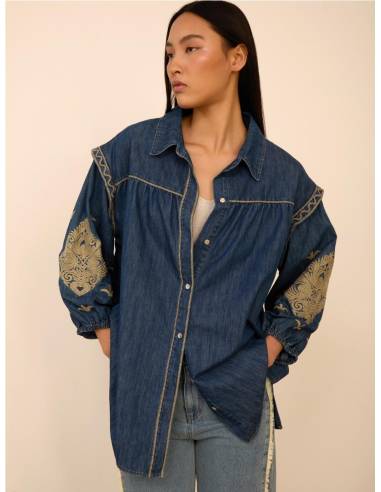 SOBRECAMISA DENIM BORDADA