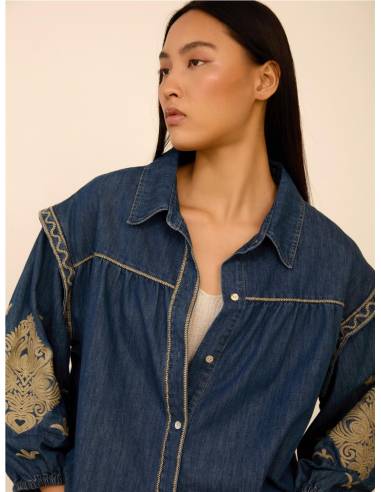 SOBRECAMISA DENIM BORDADA