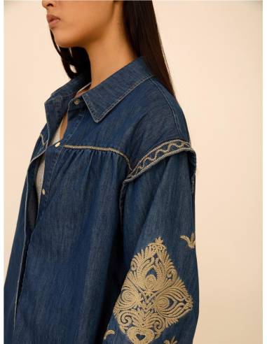 SOBRECAMISA DENIM BORDADA