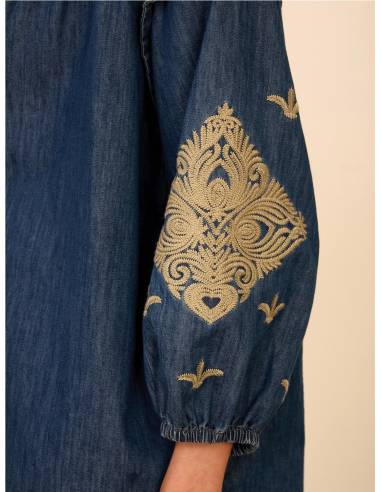 SOBRECAMISA DENIM BORDADA