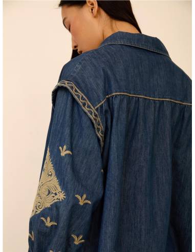 SOBRECAMISA DENIM BORDADA