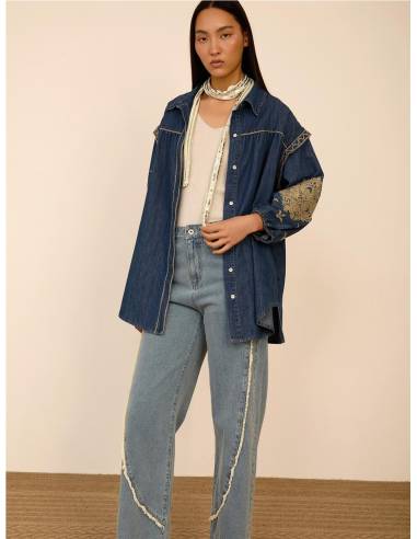 SOBRECAMISA DENIM BORDADA