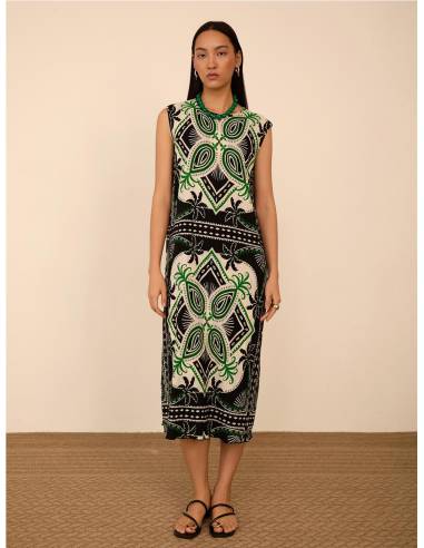 VESTIDO PLISADO ESTAMPADO
