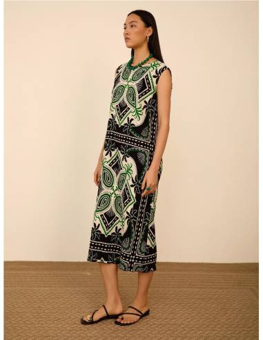 VESTIDO PLISADO ESTAMPADO