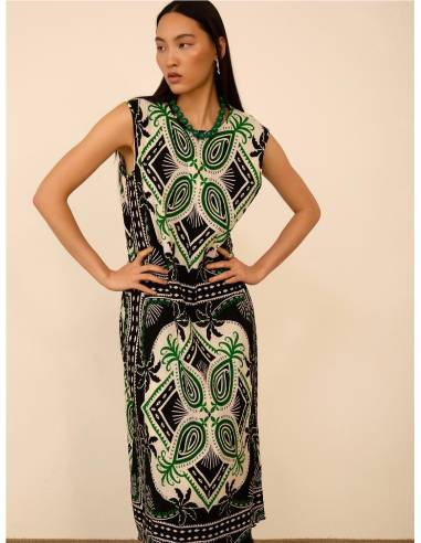 VESTIDO PLISADO ESTAMPADO